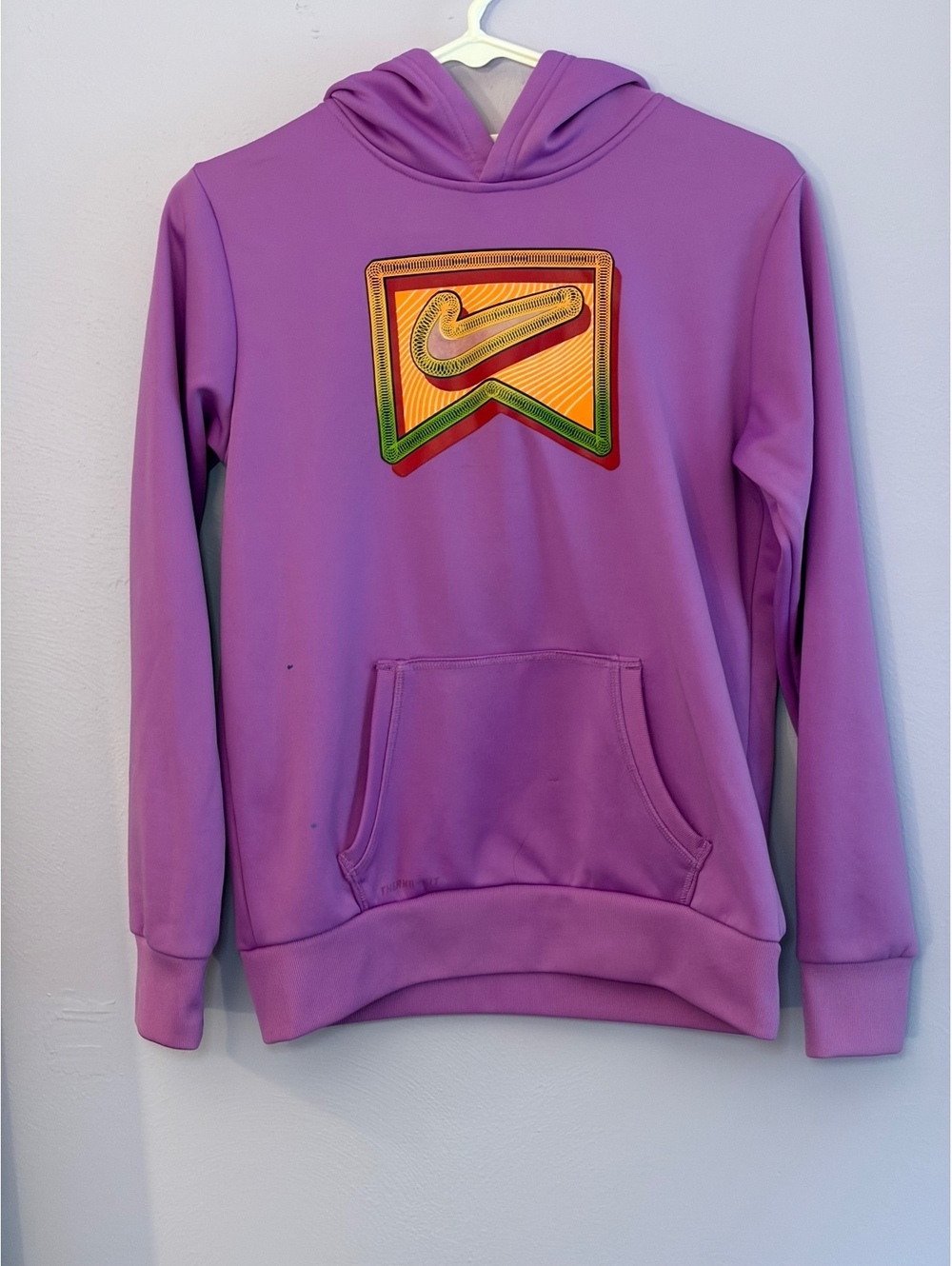 Nike Purple Pullover Hoodie with Colorful Logo XL